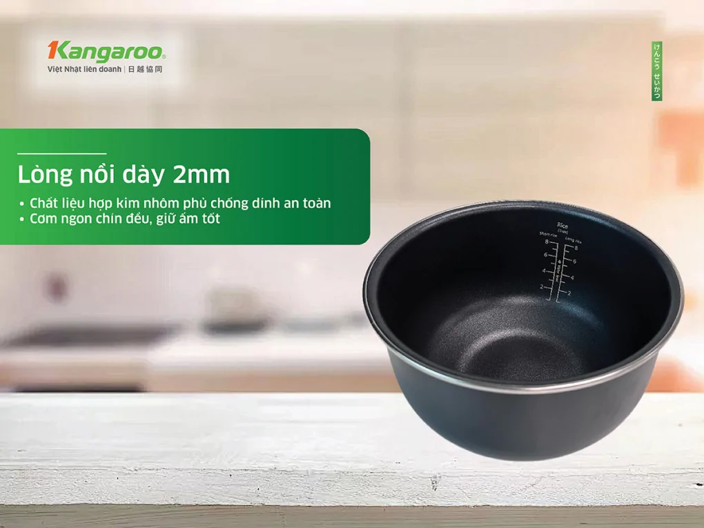 Nồi Cơm Điện Cao Tần Kangaroo KG15RIH1 1.5 Lít 9