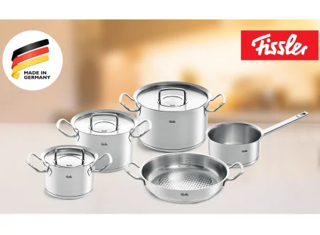 Bộ Nồi Fissler Original Profi 5 Món Có Quánh Và Chảo Tay Cầm - Xuất Xứ Đức 1