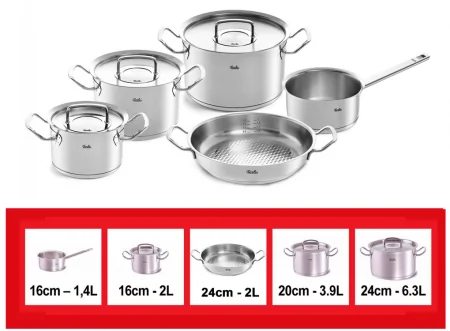 Bộ Nồi Fissler Original Profi 5 Món Có Quánh Và Chảo Tay Cầm - Xuất Xứ Đức 4