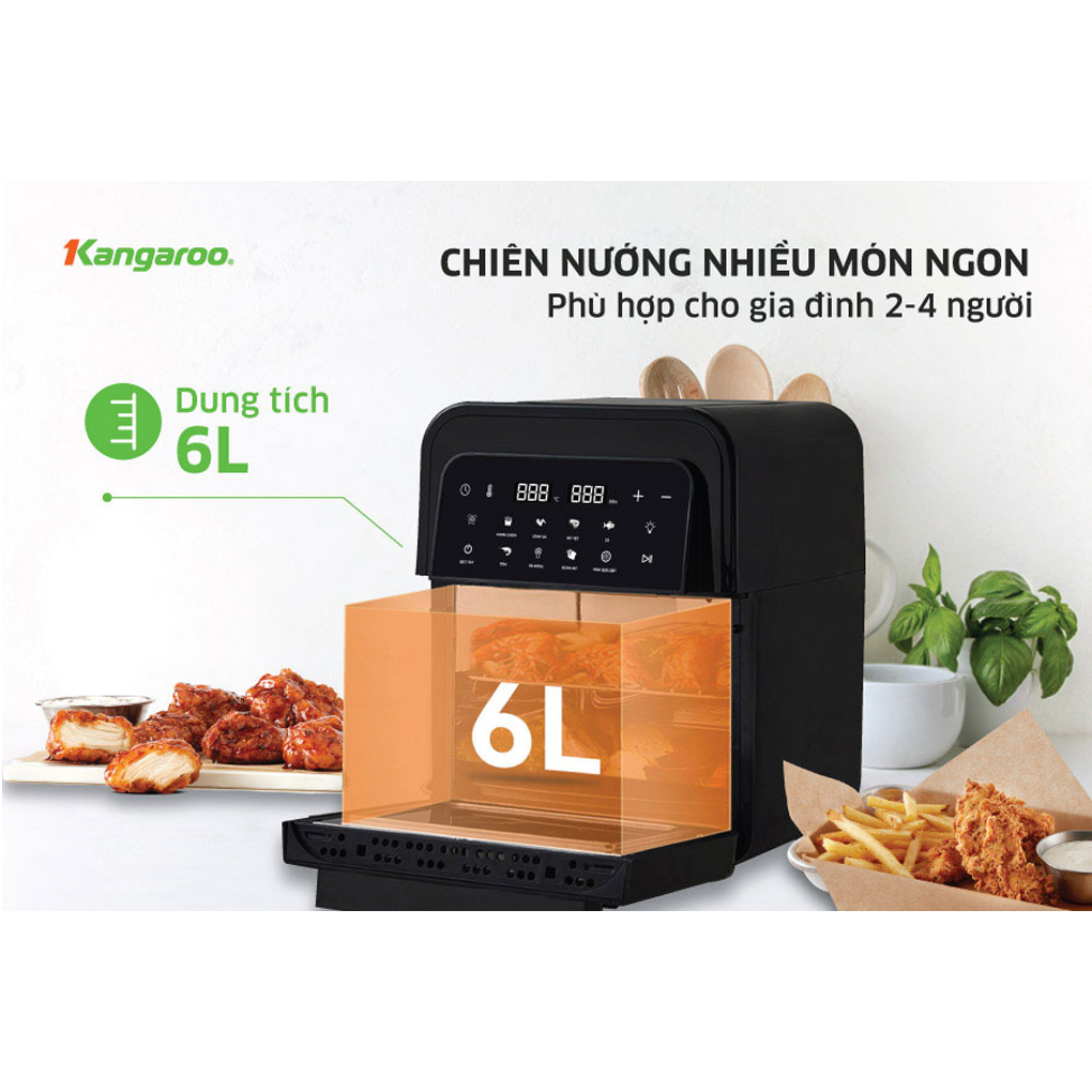 Lò Chiên Không Dầu 6 Lít Kangaroo KG6AF2A 6