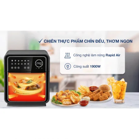 Lò Chiên Không Dầu 12 Lít Kangaroo KG12AF8A 10