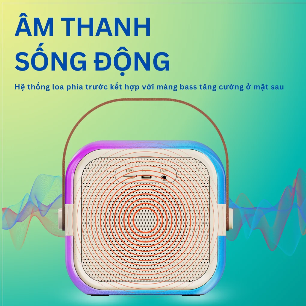 Bộ Loa Karaoke Mini Bluetooth iCore ISM59 Kèm 1 Micro 3