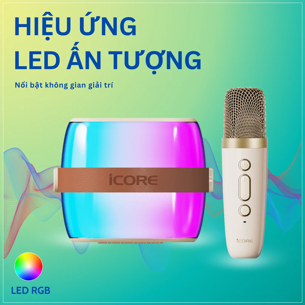 Bộ Loa Karaoke Mini Bluetooth iCore ISM59 Kèm 1 Micro 4