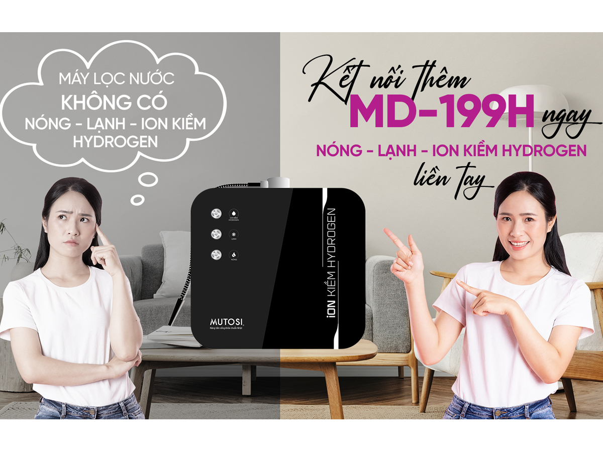 Máy Nóng Lạnh Ion Kiềm Hydrogen Mutosi MD-199H 4