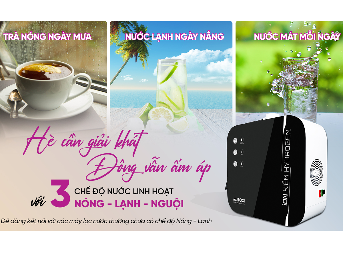 Máy Nóng Lạnh Ion Kiềm Hydrogen Mutosi MD-199H 5