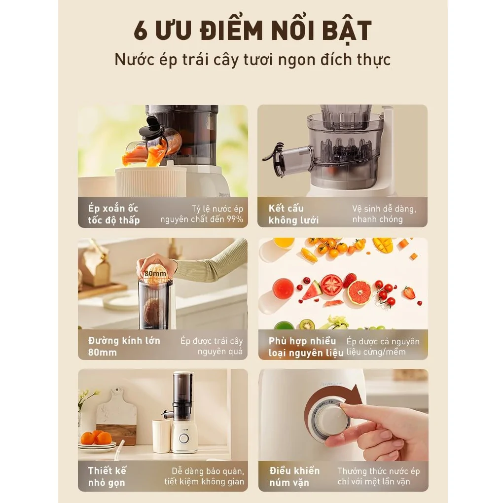 Máy Ép Chậm Joyoung JSJ-550 800ml 6