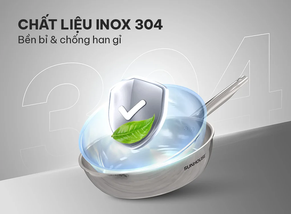 Chảo Inox Đa Lớp Sunhouse IN18M6 8