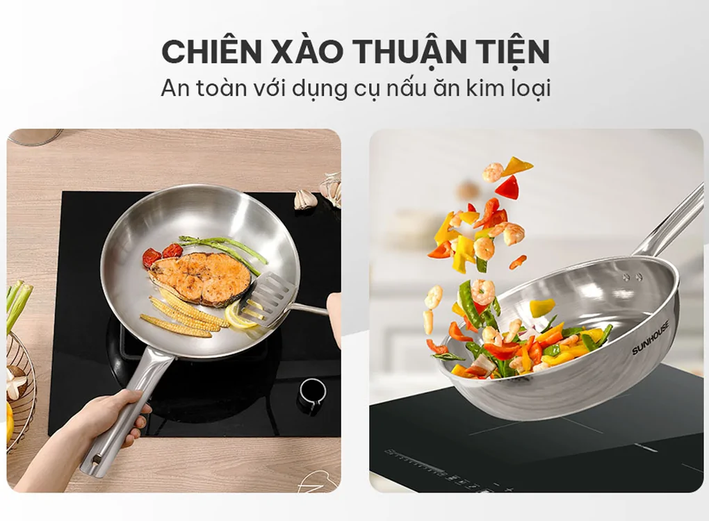 Chảo Inox Đa Lớp Sunhouse IN18M6 9