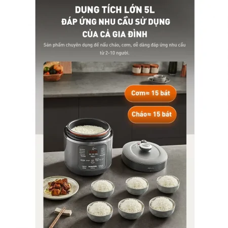 Nồi Cơm Áp Suất Điện Tử Joyoung JHPC-5039 5 Lít 16