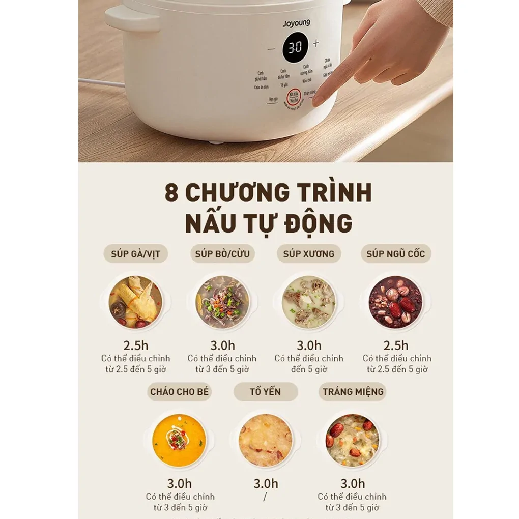 Nồi Nấu Chậm Joyoung JSC-187 1.8 Lít 15
