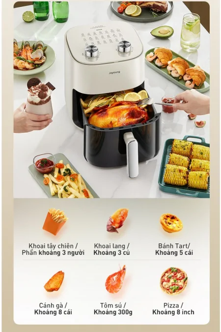Nồi Chiên Không Dầu Joyoung JAF-565 5.0 Lít 9