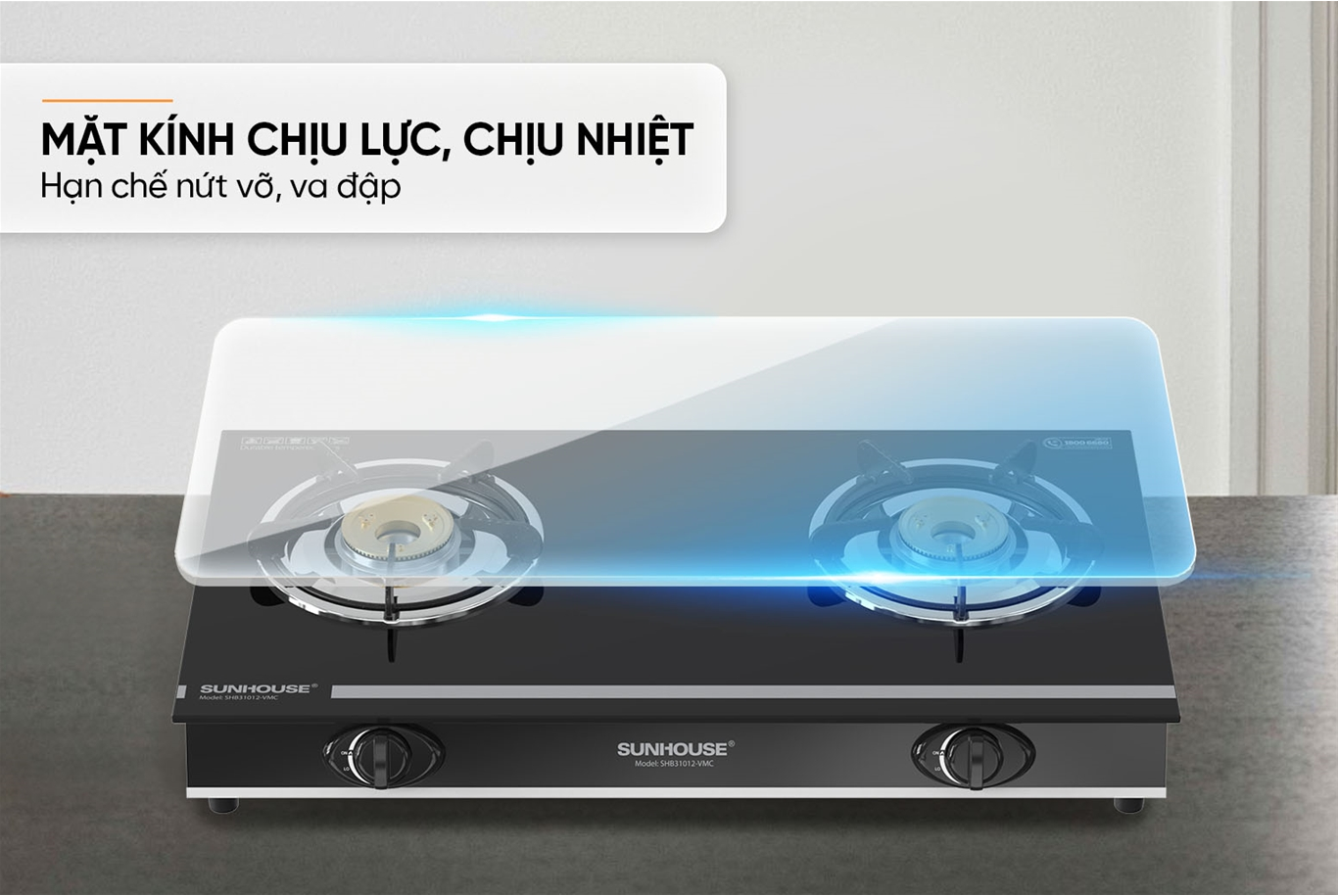 Bếp Gas Dương Kính Sunhouse SHB31012-VMC 5