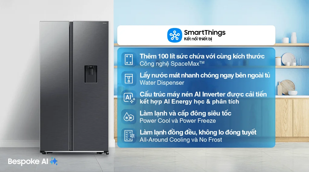 Tủ Lạnh Samsung Inverter 578 Lít Side By Side RS57DG410EB4SV
