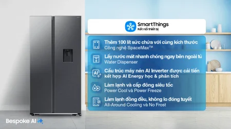 Tủ Lạnh Samsung Inverter 578 Lít Side By Side RS57DG410EB4SV