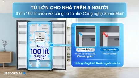 Tủ Lạnh Samsung Inverter 578 Lít Side By Side RS57DG410EB4SV