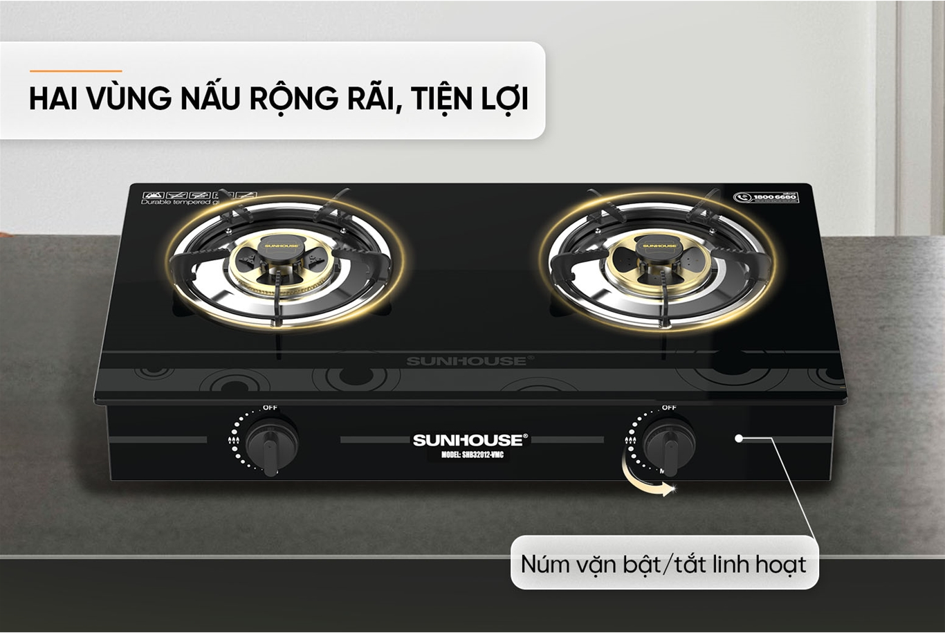 Bếp Gas Dương Kính Sunhouse SHB32012-VMC 10