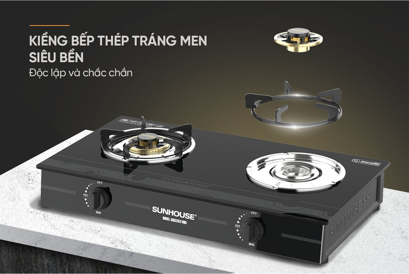 Bếp Gas Dương Kính Sunhouse SHB32012-VMC 8