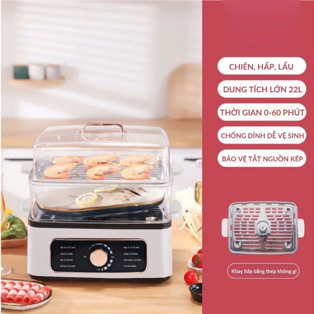 Nồi Lẩu Hấp Thủy Nhiệt Đa Năng Perfect PF-LH12 22 Lít 5