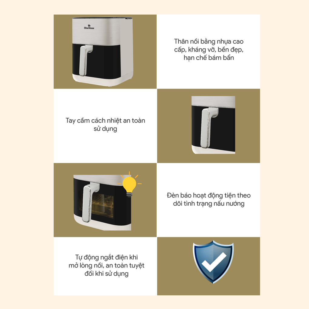 Nồi Chiên Không Dầu Bluestone 6.0 Lít AFB-5867 12