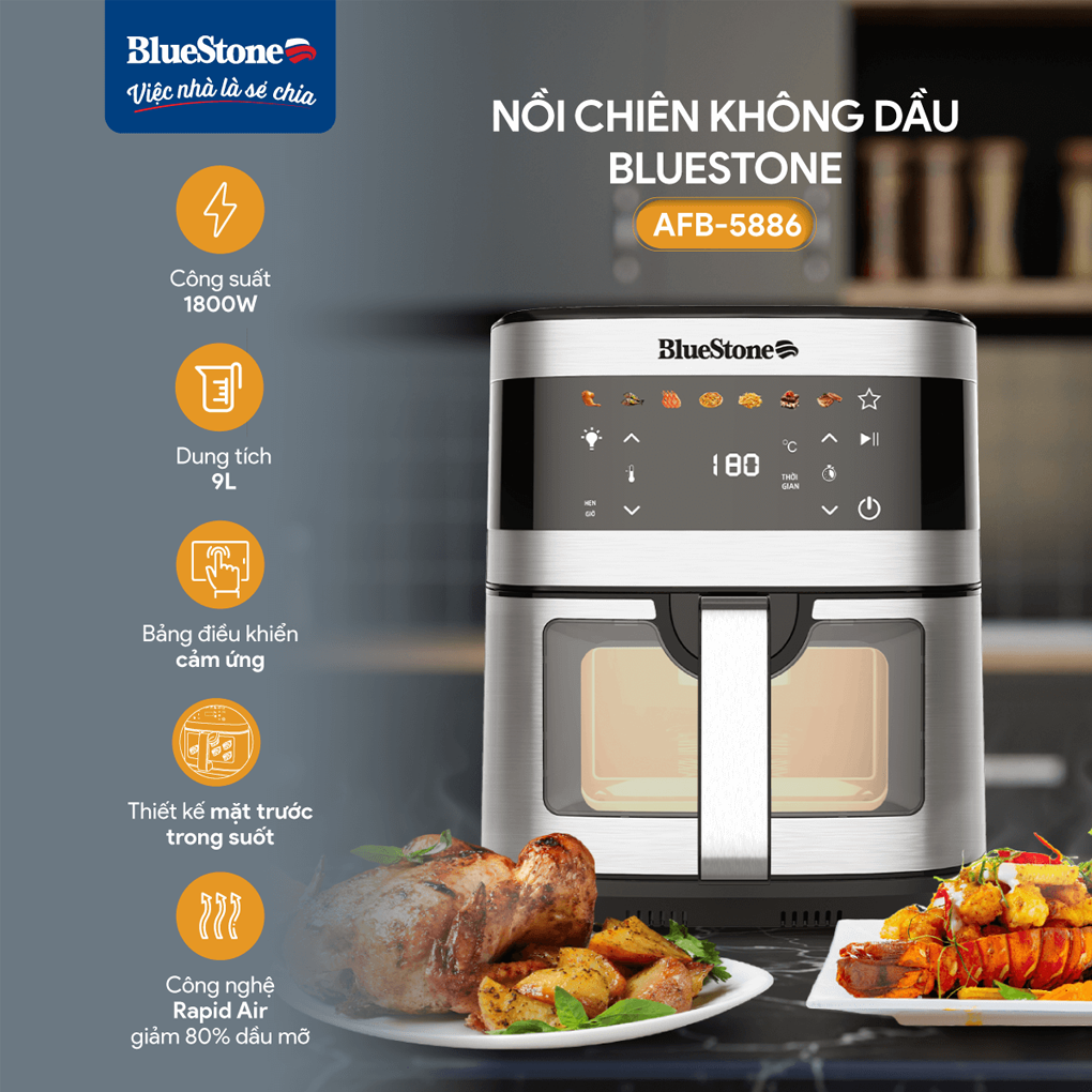 Nồi Chiên Không Dầu Bluestone 9.0 Lít AFB-5886 3