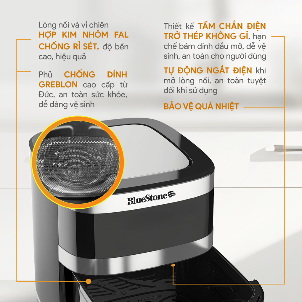 Nồi Chiên Không Dầu Bluestone 9.0 Lít AFB-5886 9