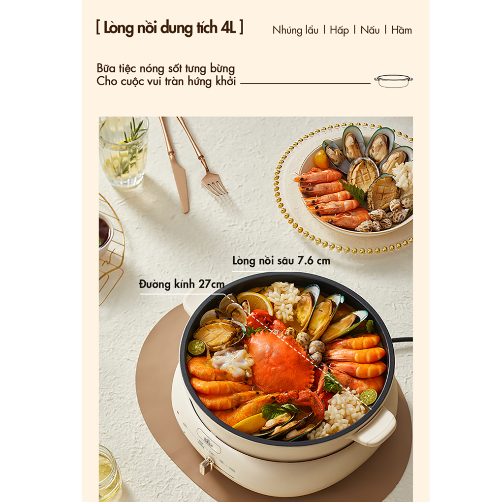 Nồi Lẩu Nướng Đa Năng Bear DHG-C40W2 16