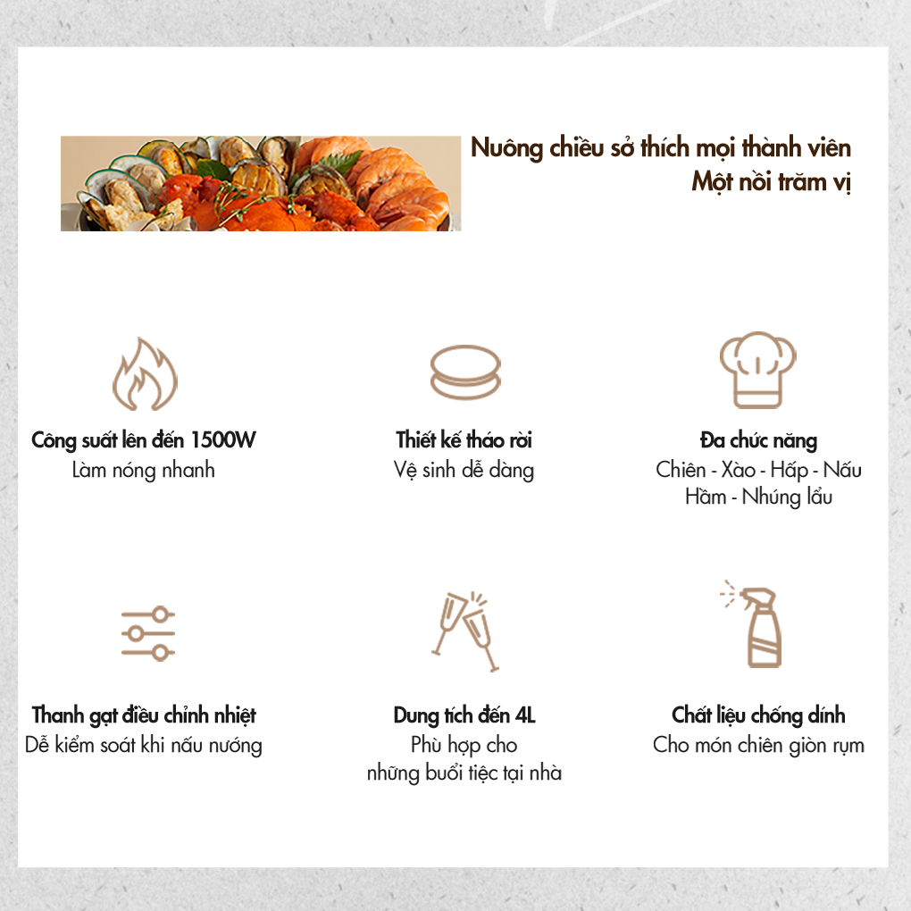 Nồi Lẩu Nướng Đa Năng Bear DHG-C40W2 17