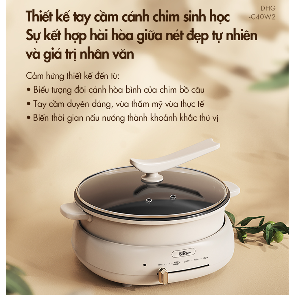 Nồi Lẩu Nướng Đa Năng Bear DHG-C40W2 22