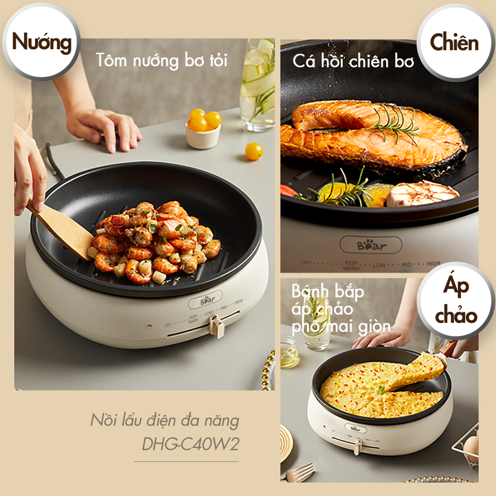 Nồi Lẩu Nướng Đa Năng Bear DHG-C40W2 2