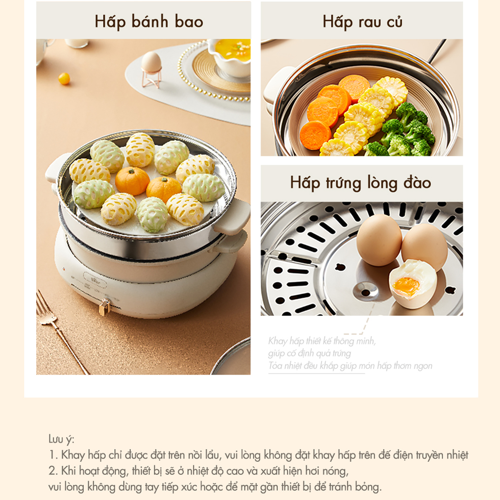 Nồi Lẩu Nướng Đa Năng Bear DHG-C40W2 5