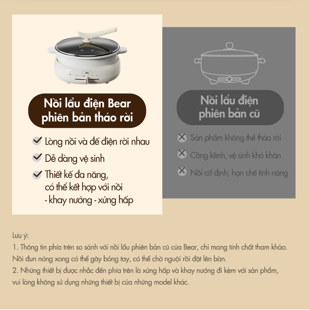 Nồi Lẩu Nướng Đa Năng Bear DHG-C40W2 7