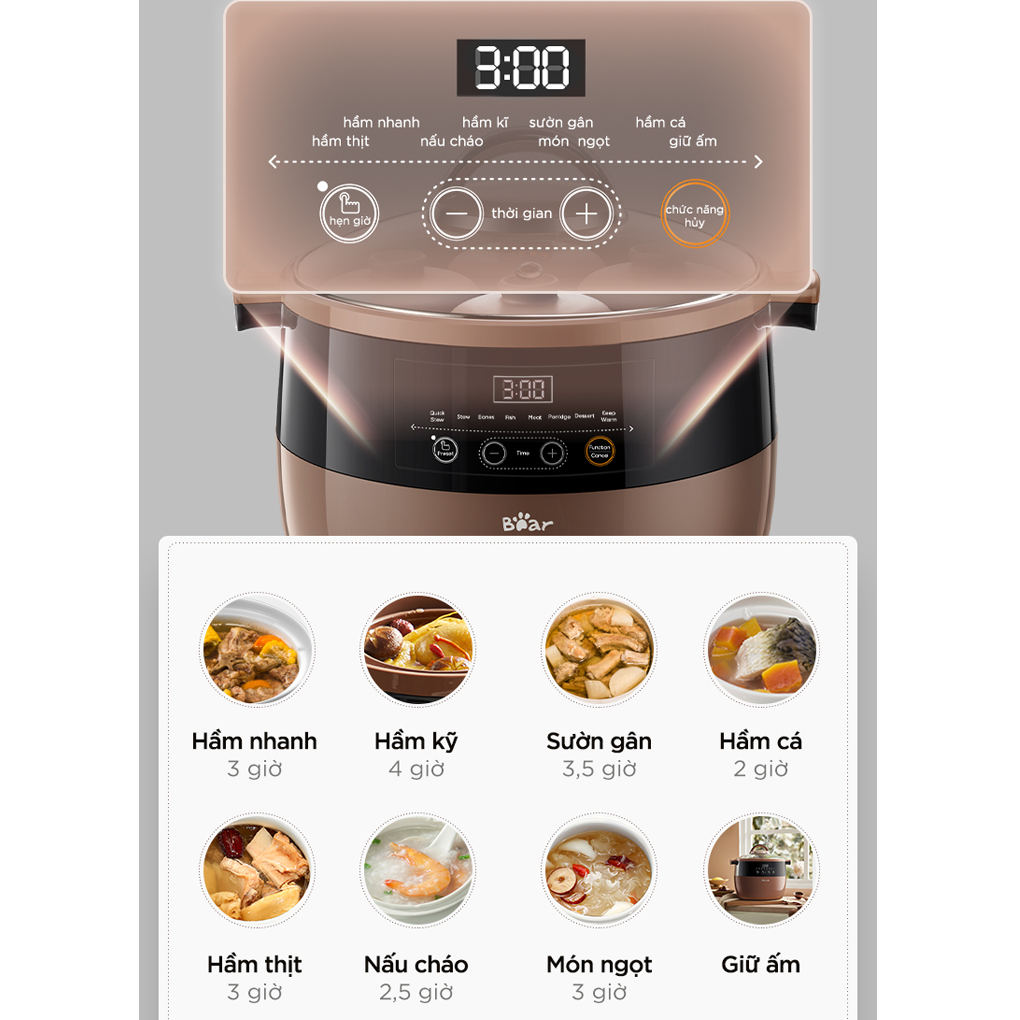 Nồi Nấu Chậm Bear DDZ-B45Z1 14