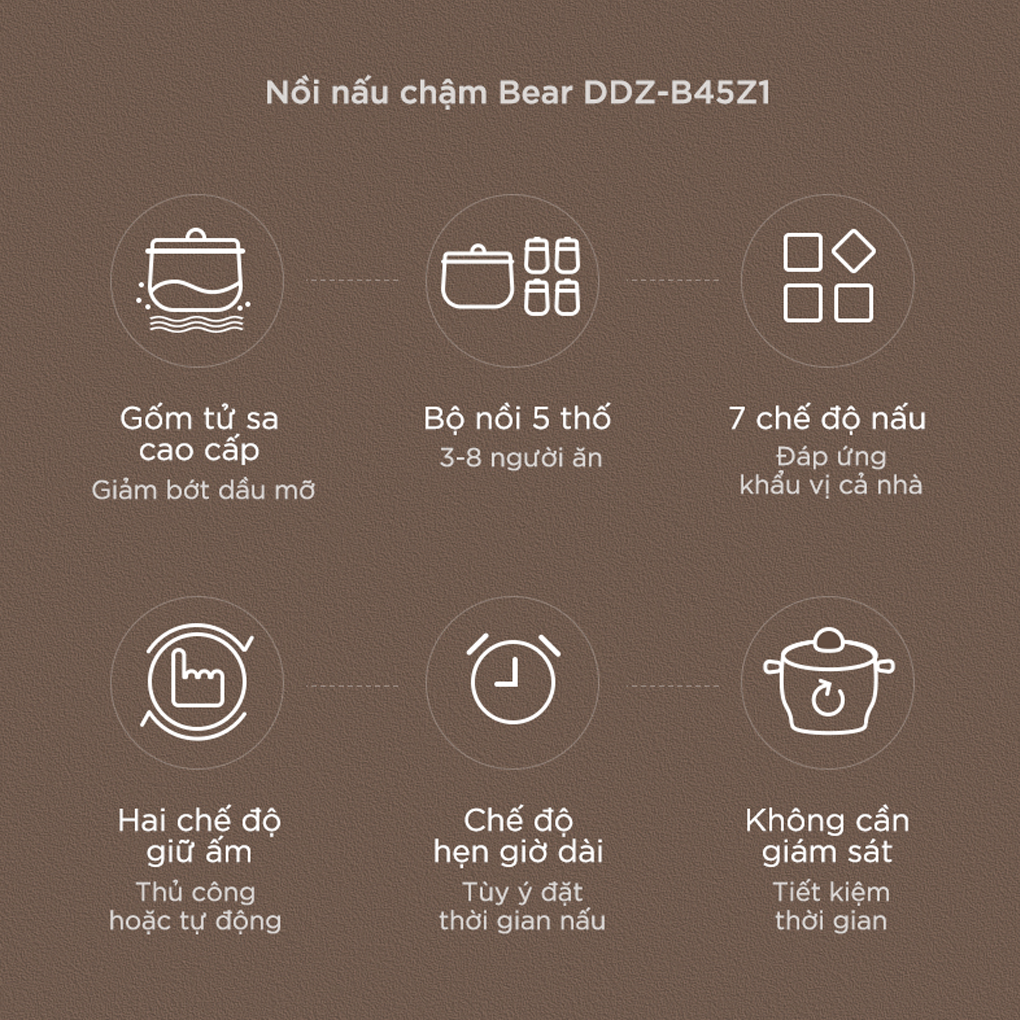 Nồi Nấu Chậm Bear DDZ-B45Z1 3