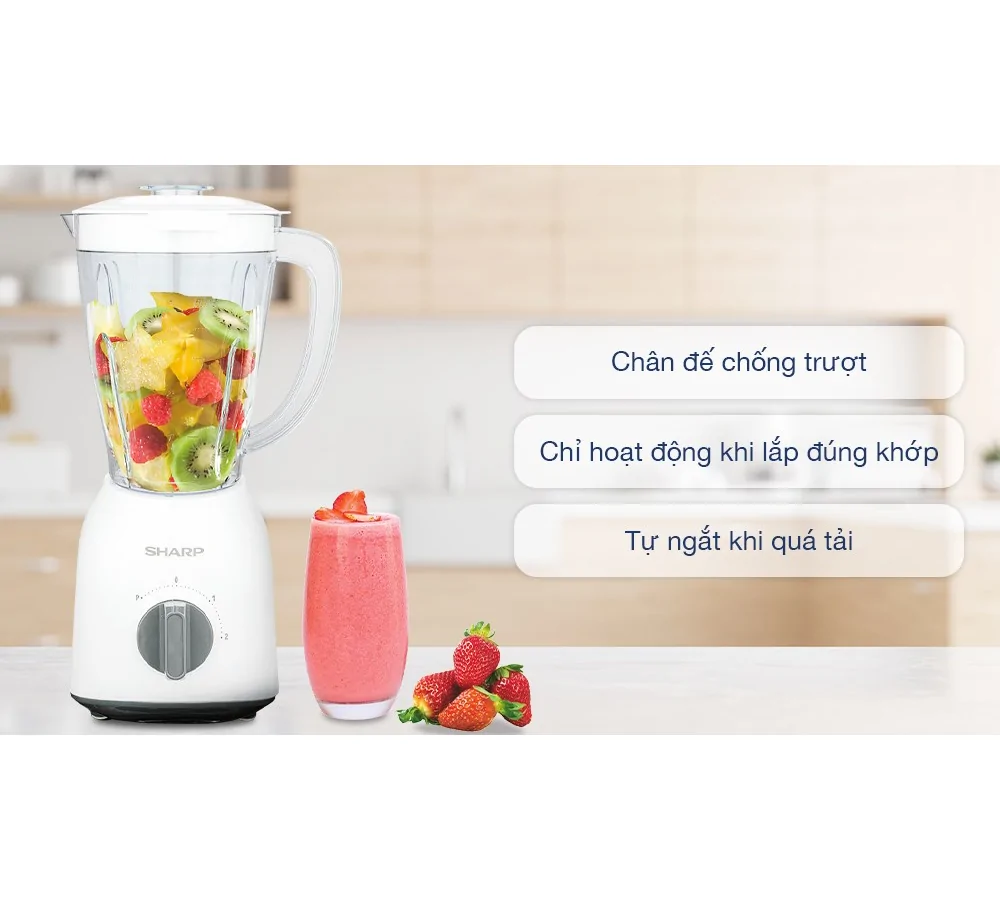 Máy Xay Sinh Tố Sharp EM-S154PV-WH 7