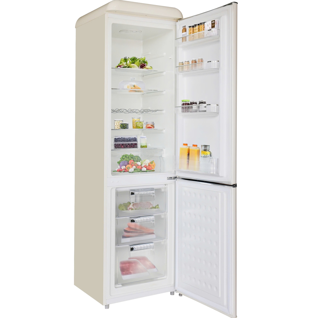 Tủ Lạnh Simplehome 280 Lít BCD-258VX Phong Cách Retro Màu Kem Ngăn Đá Dưới 0