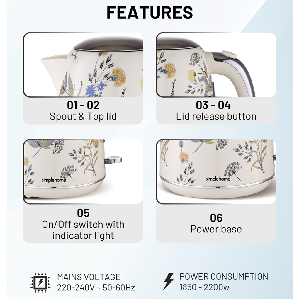 Bình Đun Siêu Tốc Simplehome K584PN 1.7 Lít 2