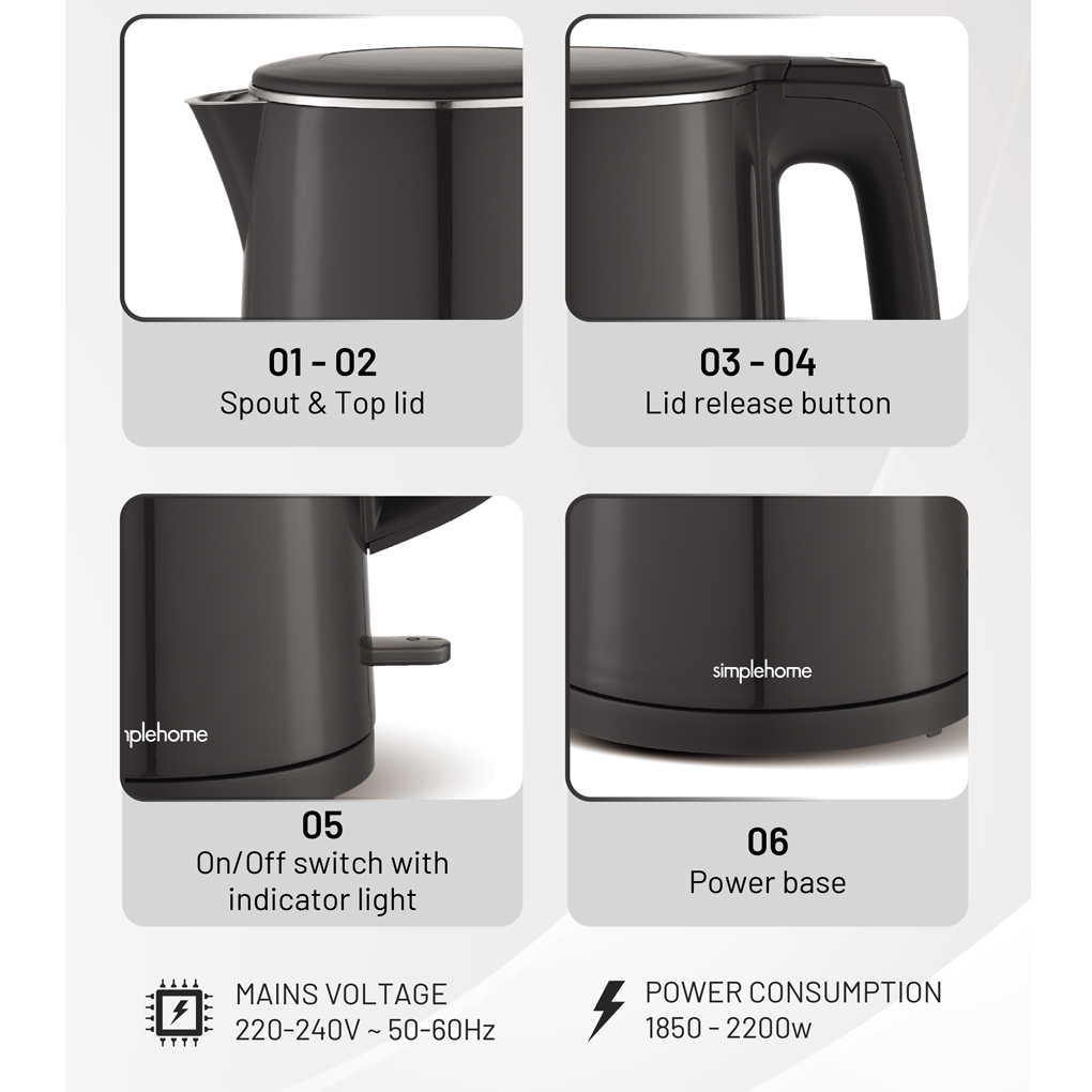 Bình Đun Siêu Tốc Simplehome K123NN 1.7 Lít 2