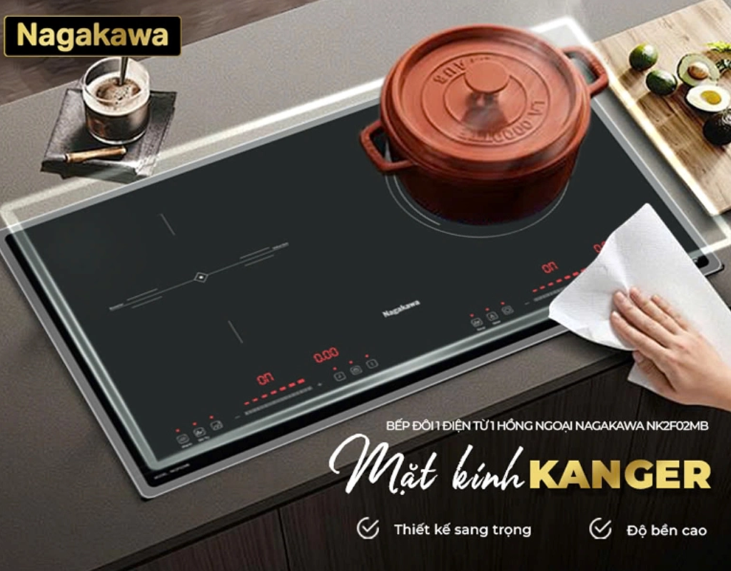 Bếp Đôi Điện Từ Hồng Ngoại Nagakawa NK2F02MB - Malaysia 2