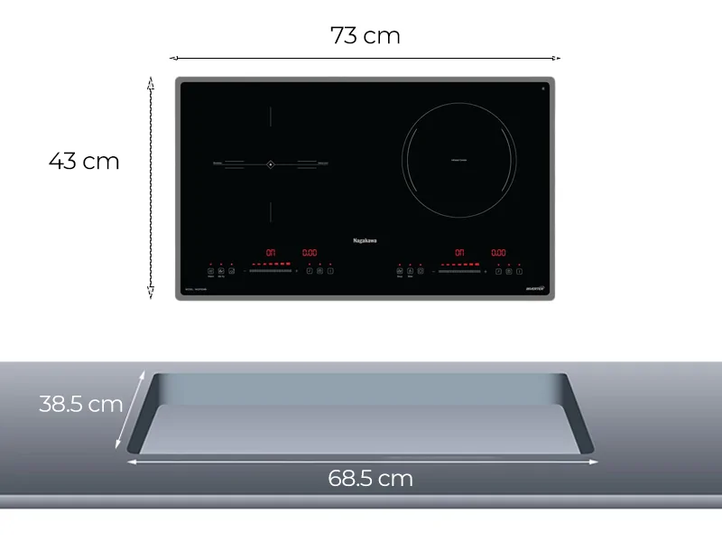 Bếp Đôi Điện Từ Hồng Ngoại Nagakawa NK2F02MB - Malaysia 0
