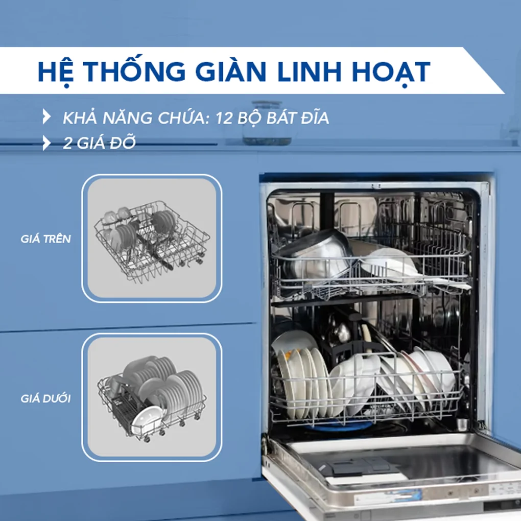 Máy Rửa Bát 12 Bộ Hòa Phát HD F1206EBB.TM - Xuất Xứ Thái Lan 10