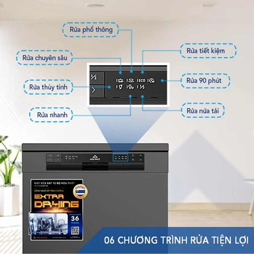 Máy Rửa Bát 12 Bộ Hòa Phát HD F1206EBB.TM - Xuất Xứ Thái Lan 11