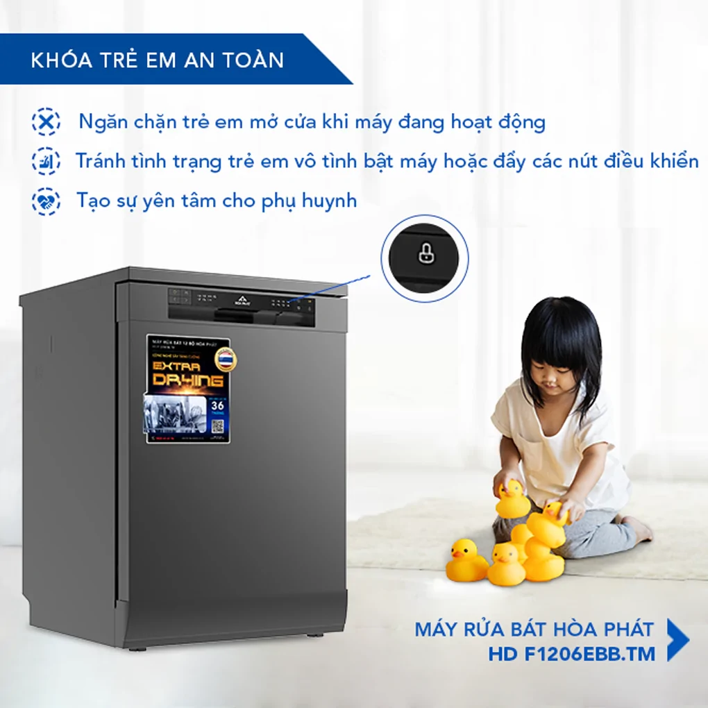 Máy Rửa Bát 12 Bộ Hòa Phát HD F1206EBB.TM - Xuất Xứ Thái Lan 15