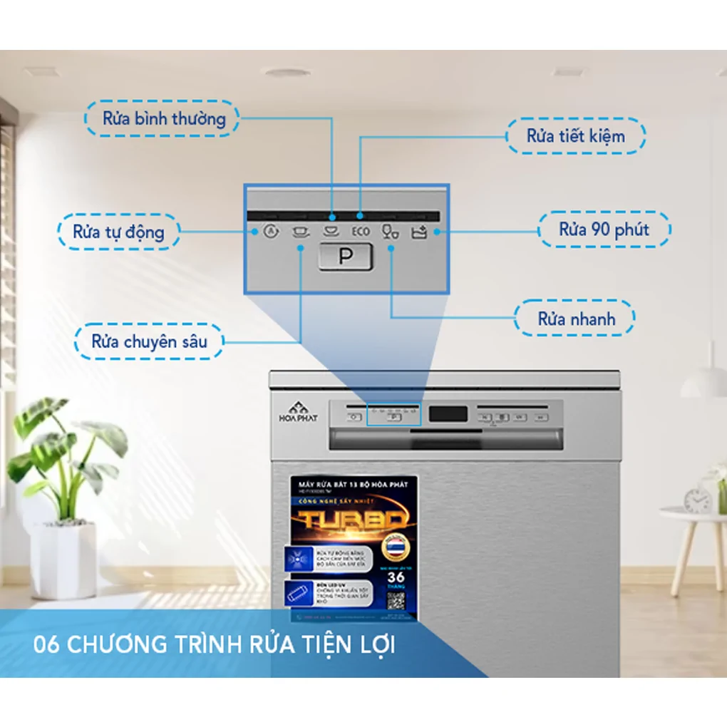 Máy Rửa Bát 13 Bộ Hòa Phát HD F1306DBS.TM - Xuất Xứ Thái Lan 10
