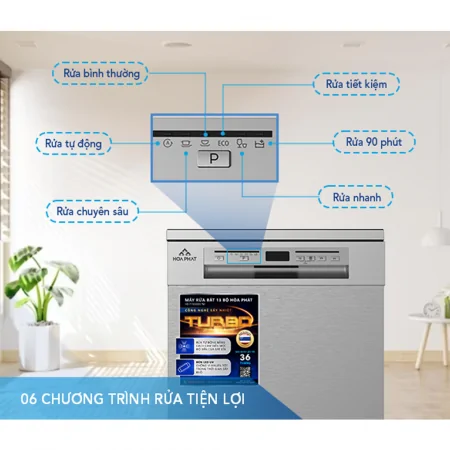 Máy Rửa Bát 13 Bộ Hòa Phát HD F1306DBS.TM - Xuất Xứ Thái Lan 10
