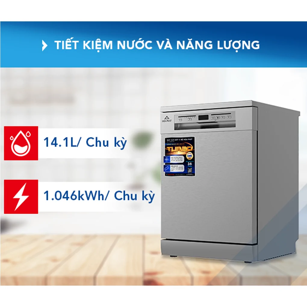 Máy Rửa Bát 13 Bộ Hòa Phát HD F1306DBS.TM - Xuất Xứ Thái Lan 8