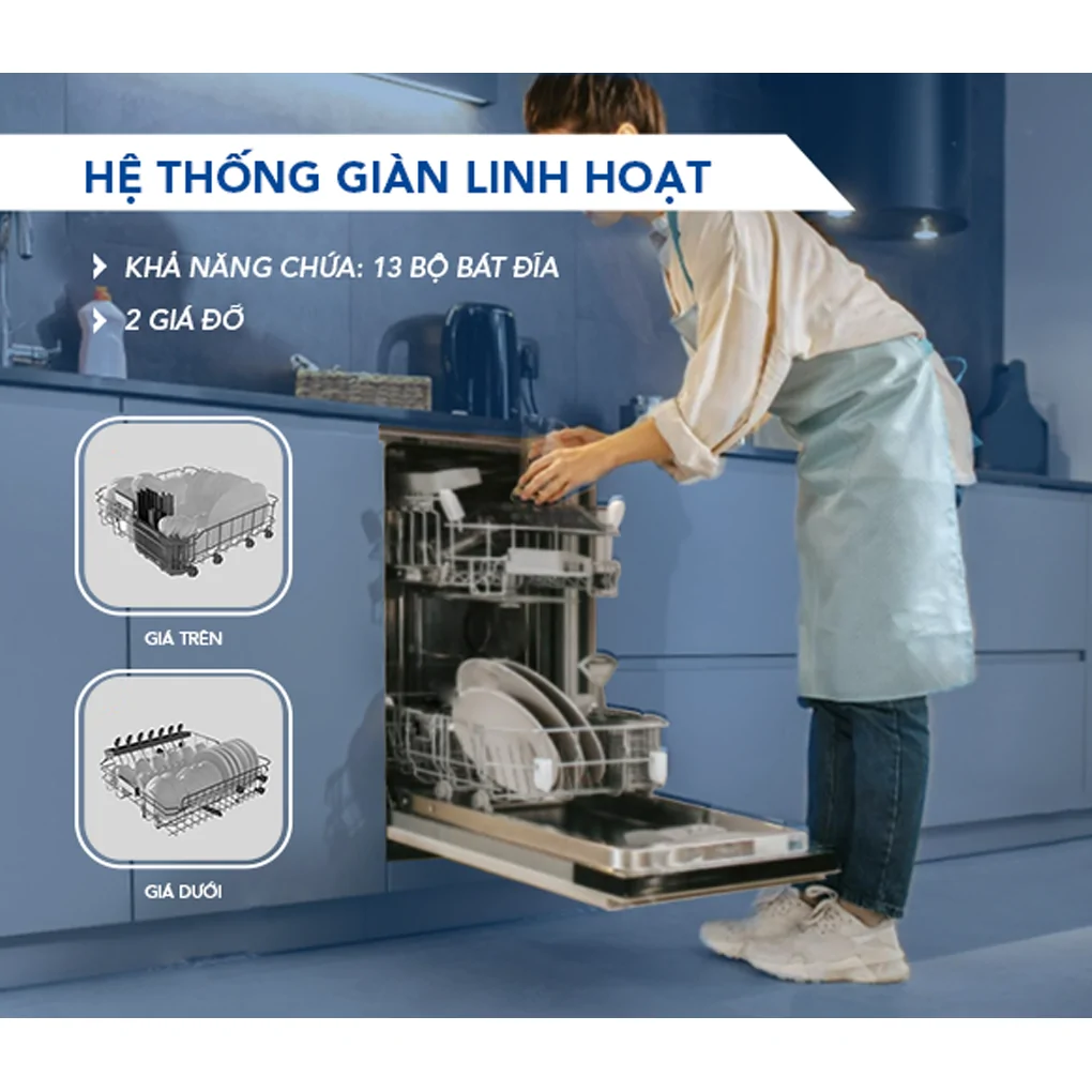 Máy Rửa Bát 13 Bộ Hòa Phát HD F1306DBS.TM - Xuất Xứ Thái Lan 9