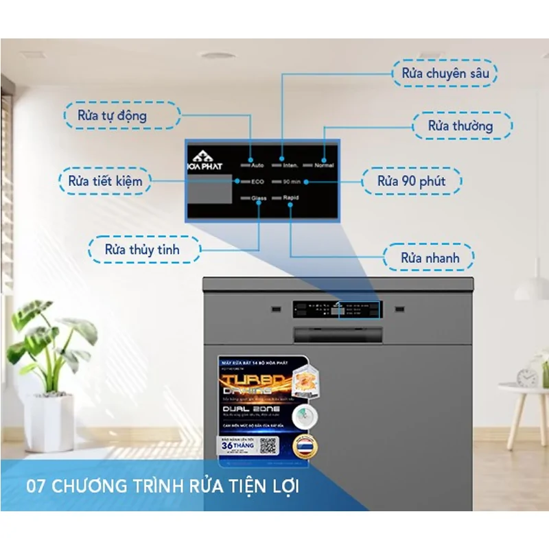Máy Rửa Bát Hòa Phát 14 Bộ HD F1407DBB.TM - Xuất Xứ Thái Lan 10