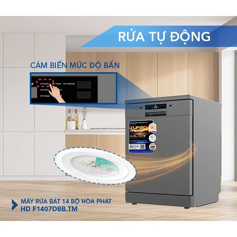 Máy Rửa Bát Hòa Phát 14 Bộ HD F1407DBB.TM - Xuất Xứ Thái Lan 12