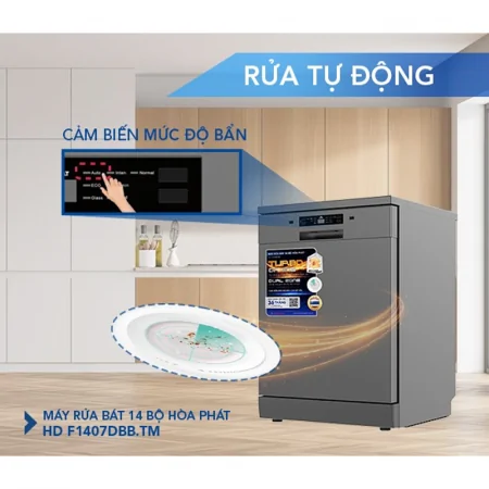 Máy Rửa Bát Hòa Phát 14 Bộ HD F1407DBB.TM - Xuất Xứ Thái Lan 12