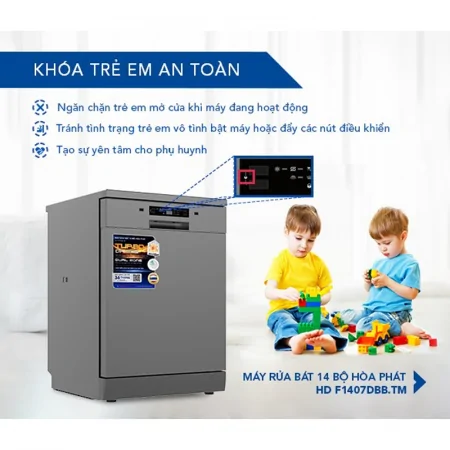 Máy Rửa Bát Hòa Phát 14 Bộ HD F1407DBB.TM - Xuất Xứ Thái Lan 14
